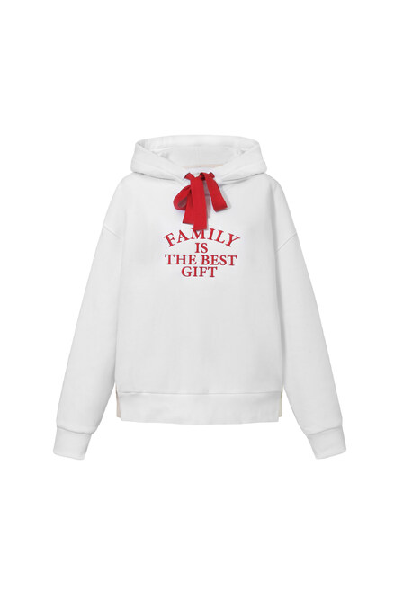 FAMILY IS THE BEST GIFT WHITE WINTER MEN'S HOODIE