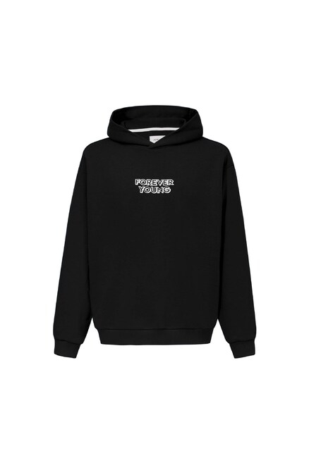 FOREVER YOUNG BLACK MEN'S HOODIE